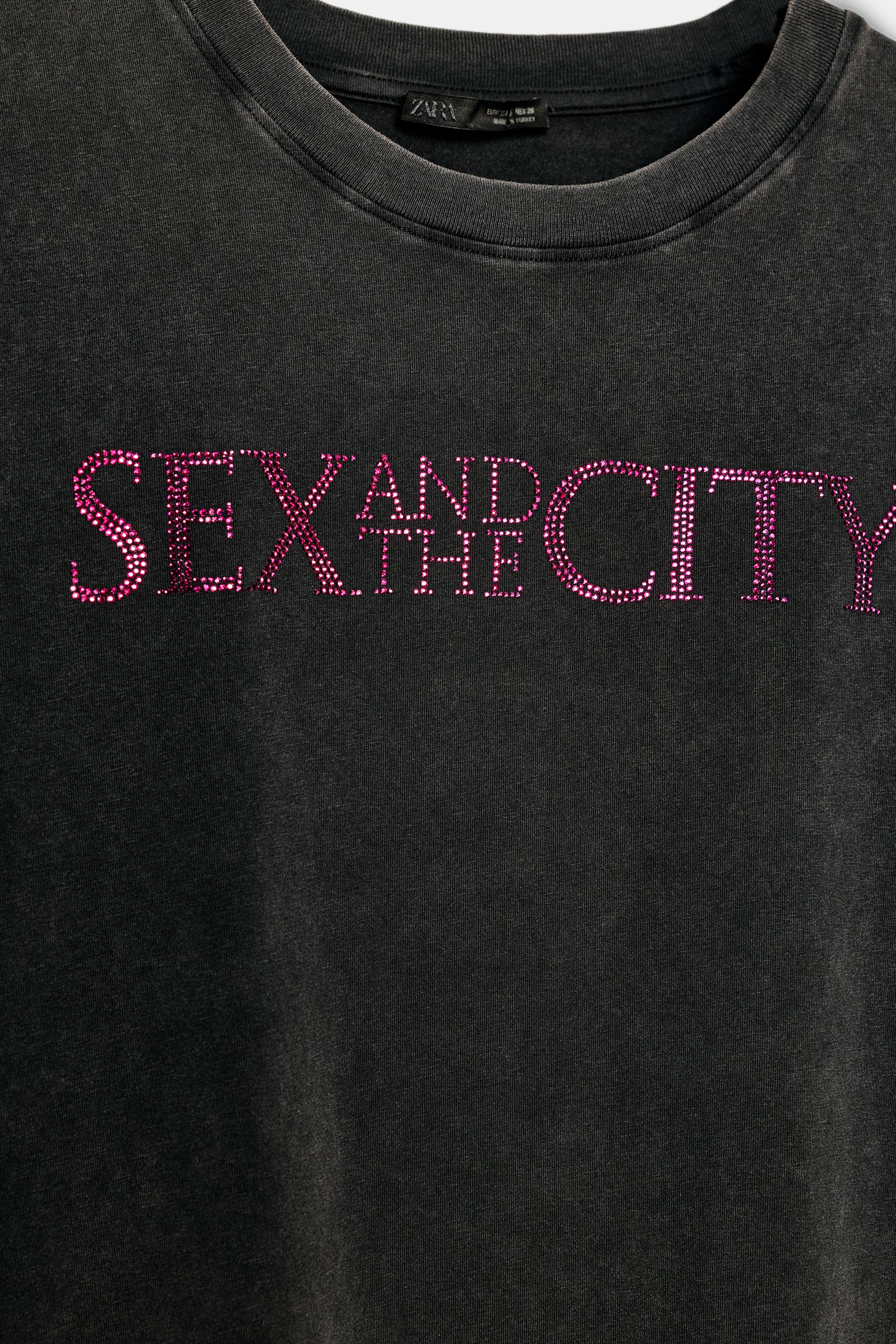 WASHED EFFECT SEX & THE CITY™ T-SHIRT - Anthracite grey | ZARA