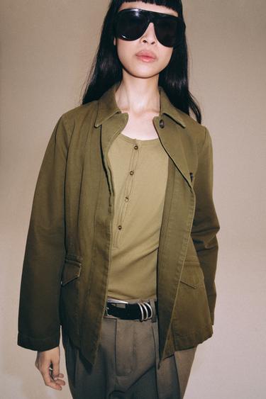 ZW COLLECTION POCKET JACKET - Khaki by Zara