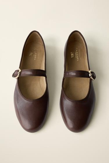 LEATHER BALLET FLATS CREATED BY CARAMEL LONDON X ZARA - Brown by Zara - Image 6