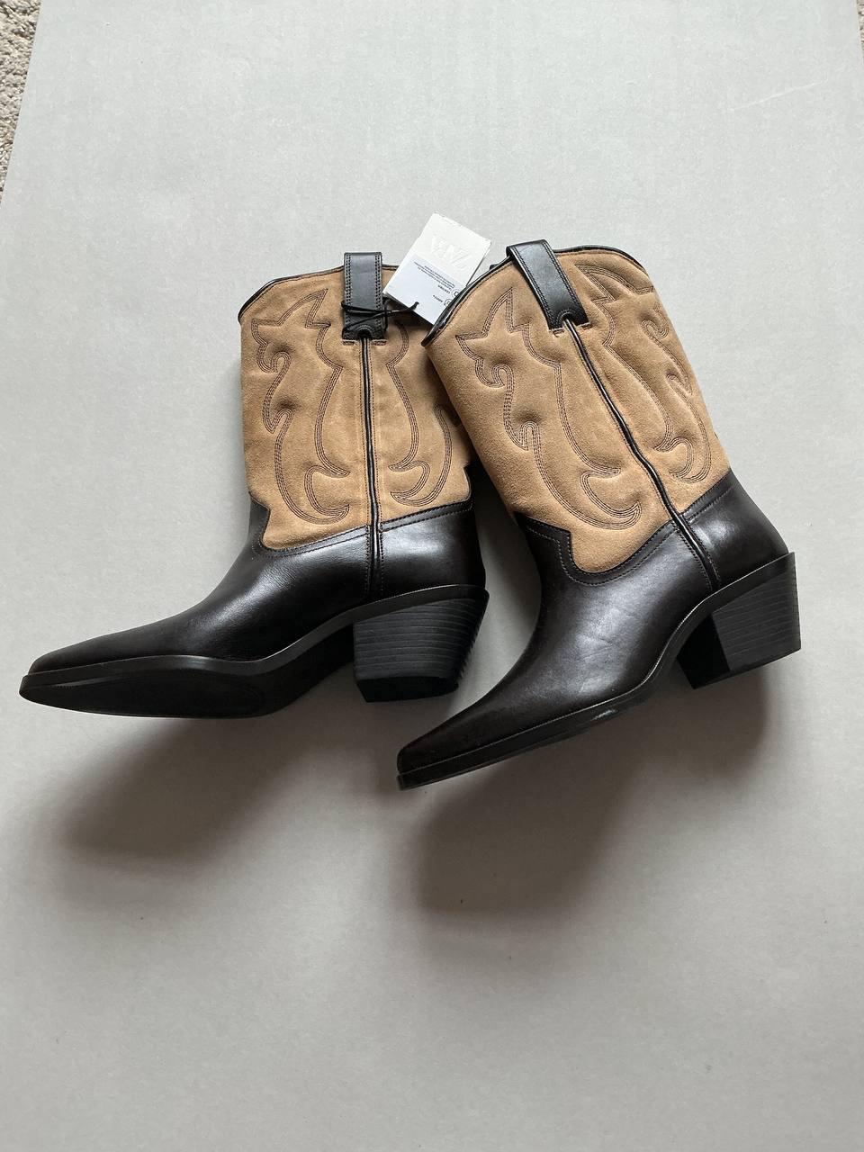 COMBINED LEATHER EMBROIDERED BOOTS - Image 5