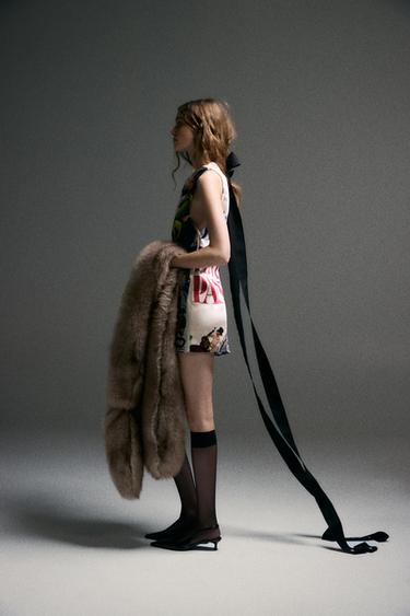 FAUX FUR STOLE SCARF HARRY LAMBERT FOR ZARA X DISNEY - Light mink by Zara