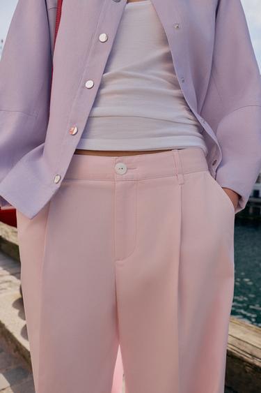 CHINO TROUSERS WITH DARTS - Pink by Zara - Image 2