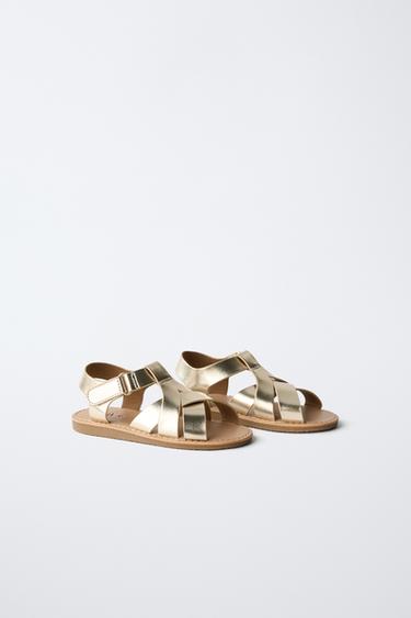 SANDÁLIA METALIZADA - Ouro da Zara