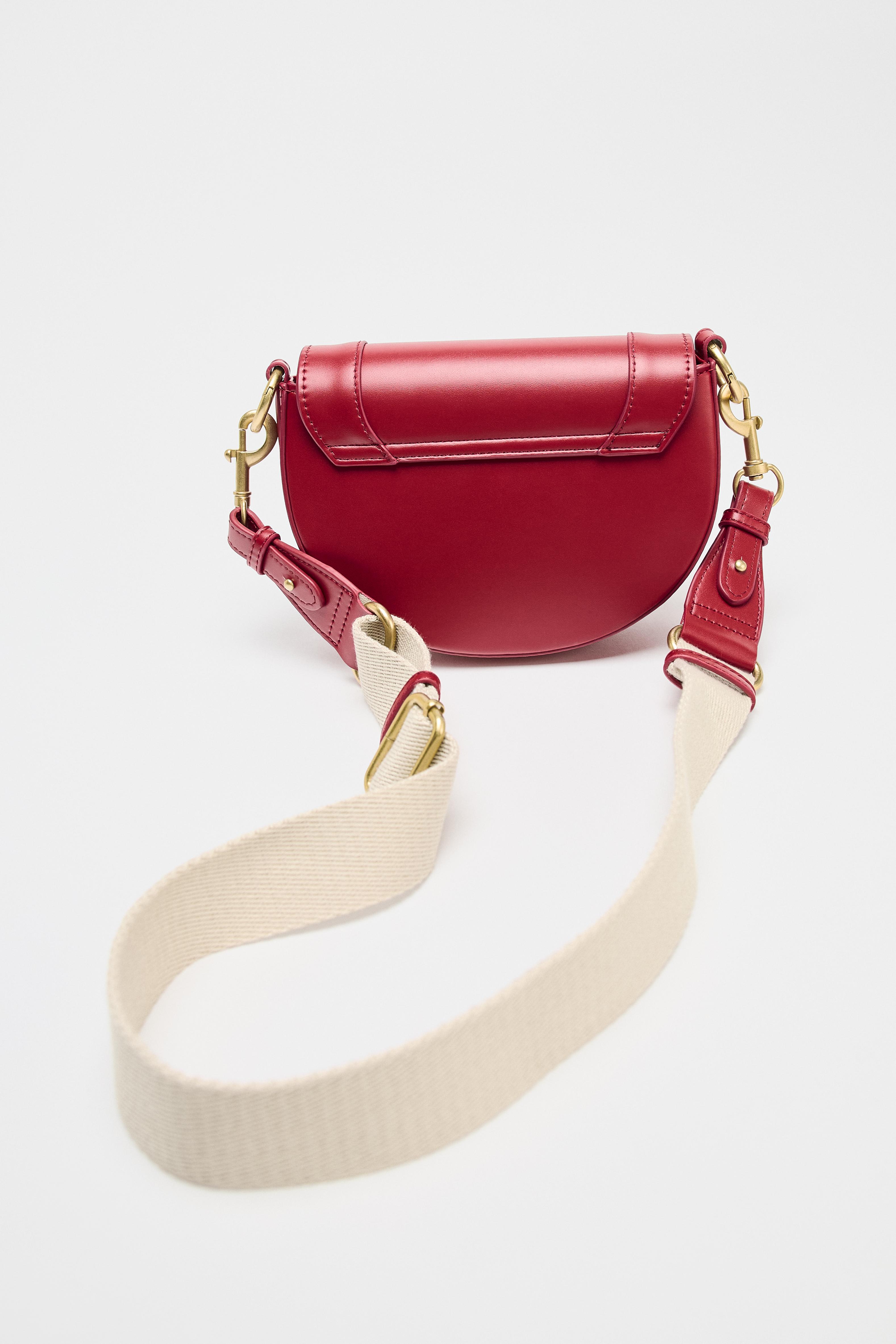 CONTRAST TOPSTITCH CROSSBODY BAG - Red | ZARA Australia
