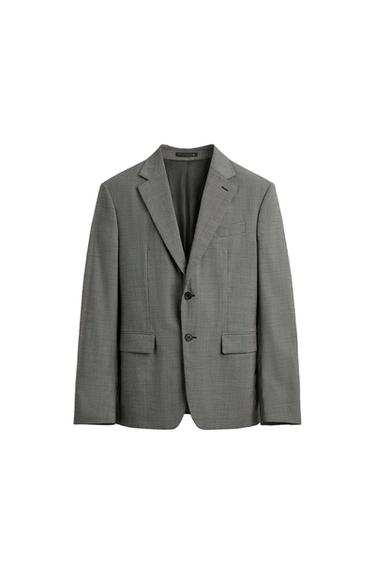 КОСТЮМНЫЙ БЛЕЙЗЕР ИЗ СМЕСОВОЙ ШЕРСТИ В КЛЕТКУ — Черный / Белый от Zara