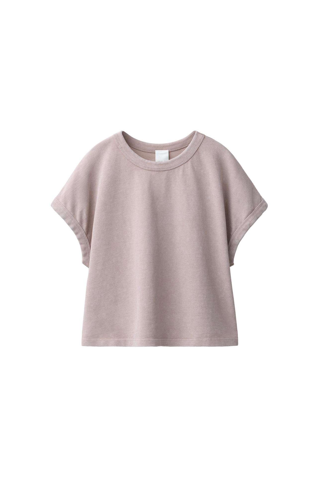 WASHED EFFECT T-SHIRT AND BALLOON PANTS SET — Faded pink