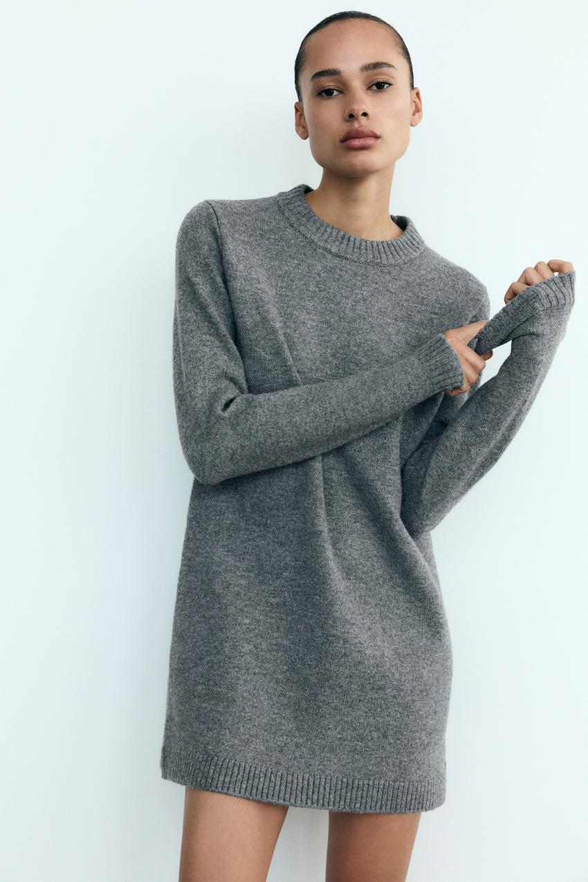 SHORT SOFT KNIT DRESS - Gray marl | ZARA United States