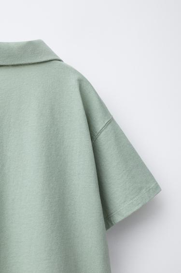 PLAIN POLO SHIRT AND JOGGING BERMUDA SHORTS SET - Green by Zara - Image 6
