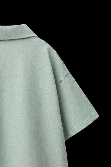 PLAIN POLO SHIRT AND JOGGING BERMUDA SHORTS SET - Green by Zara