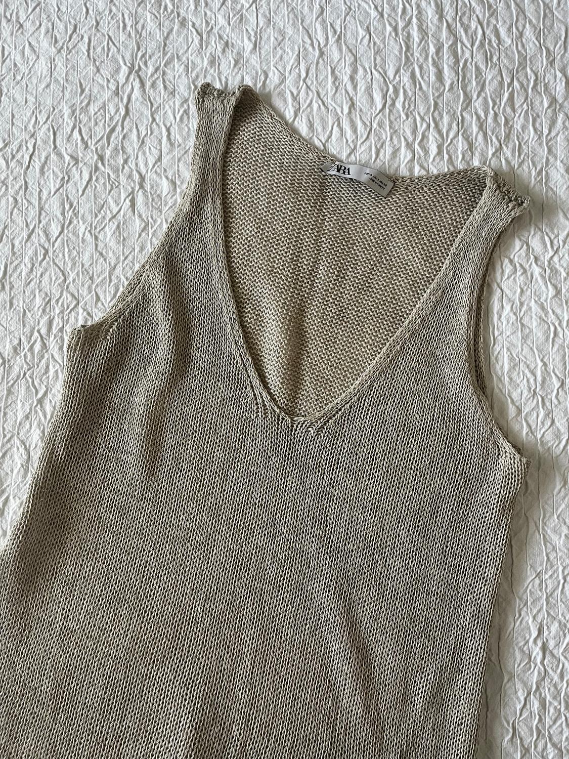 LONG KNIT LINEN BLEND TOP - Image 5