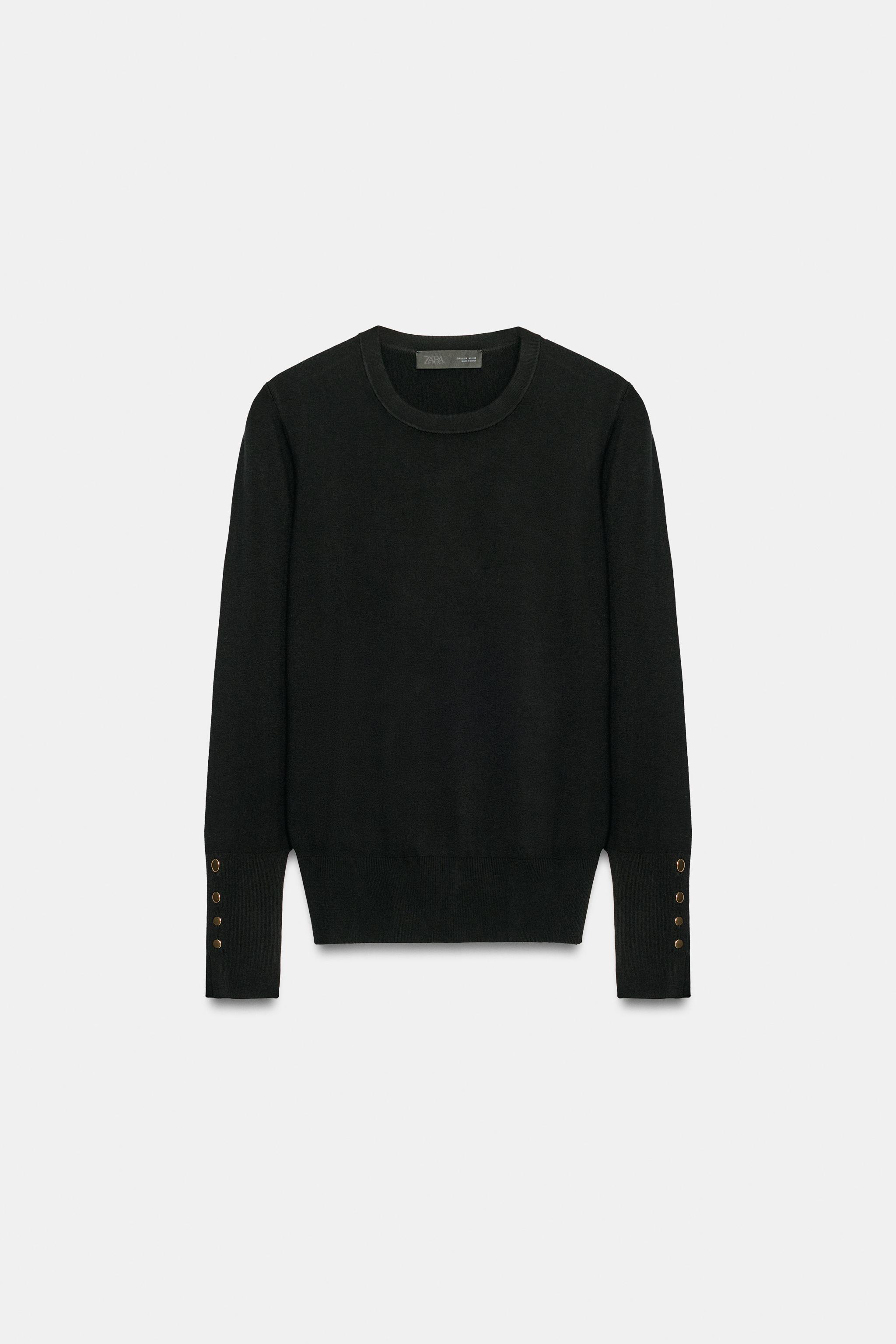 Zara BASIC DÜZ TRİKO KAZAK görsel 7