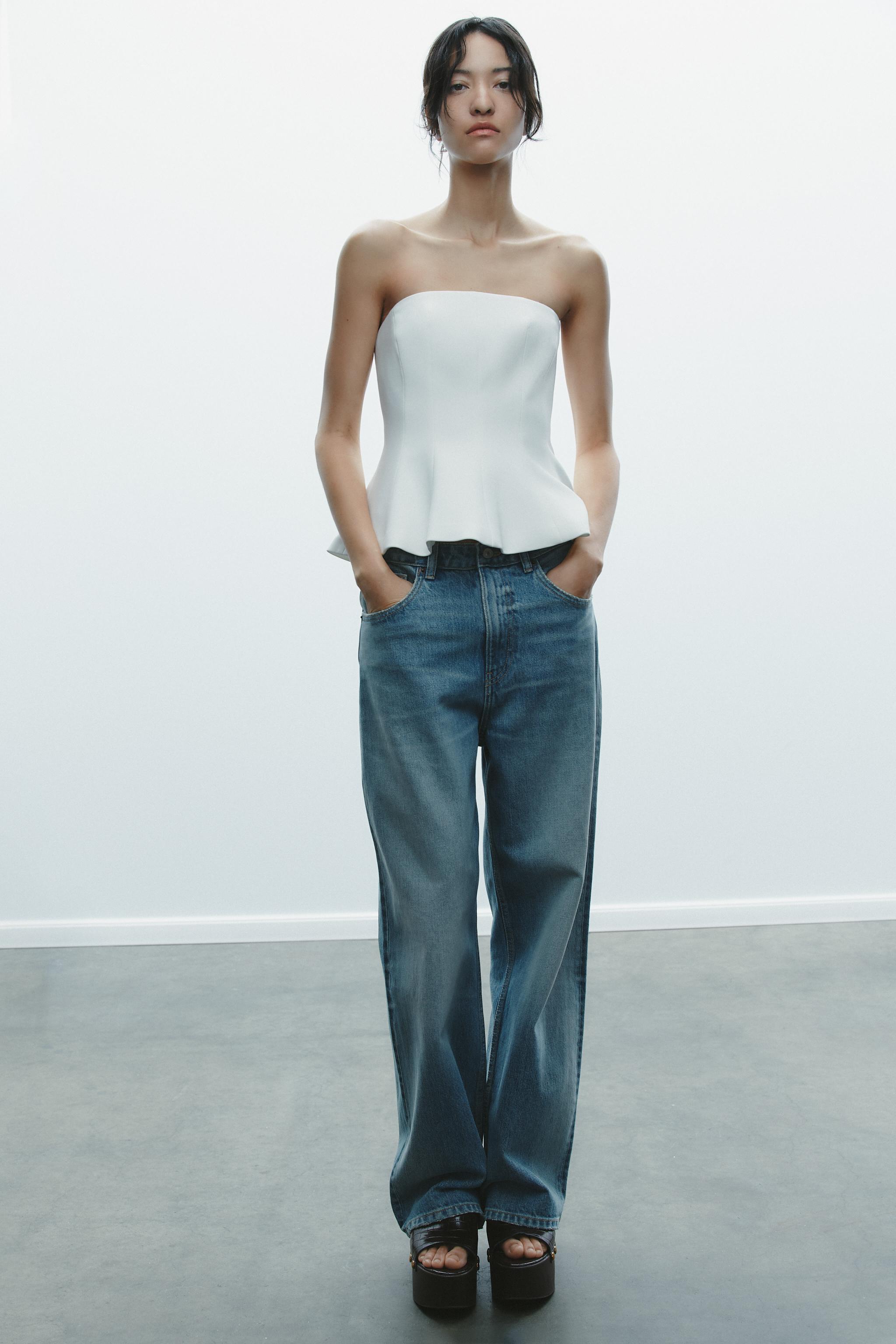 PEPLUM BANDEAU TOP - White | ZARA Canada