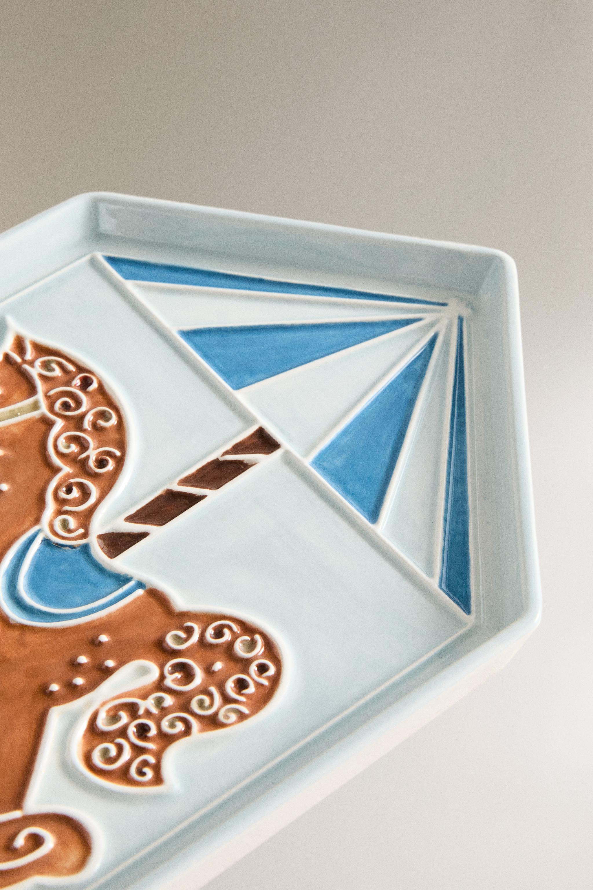 CHILDREN'S CHRISTMAS CAROUSEL HORSE STONEWARE PLATE