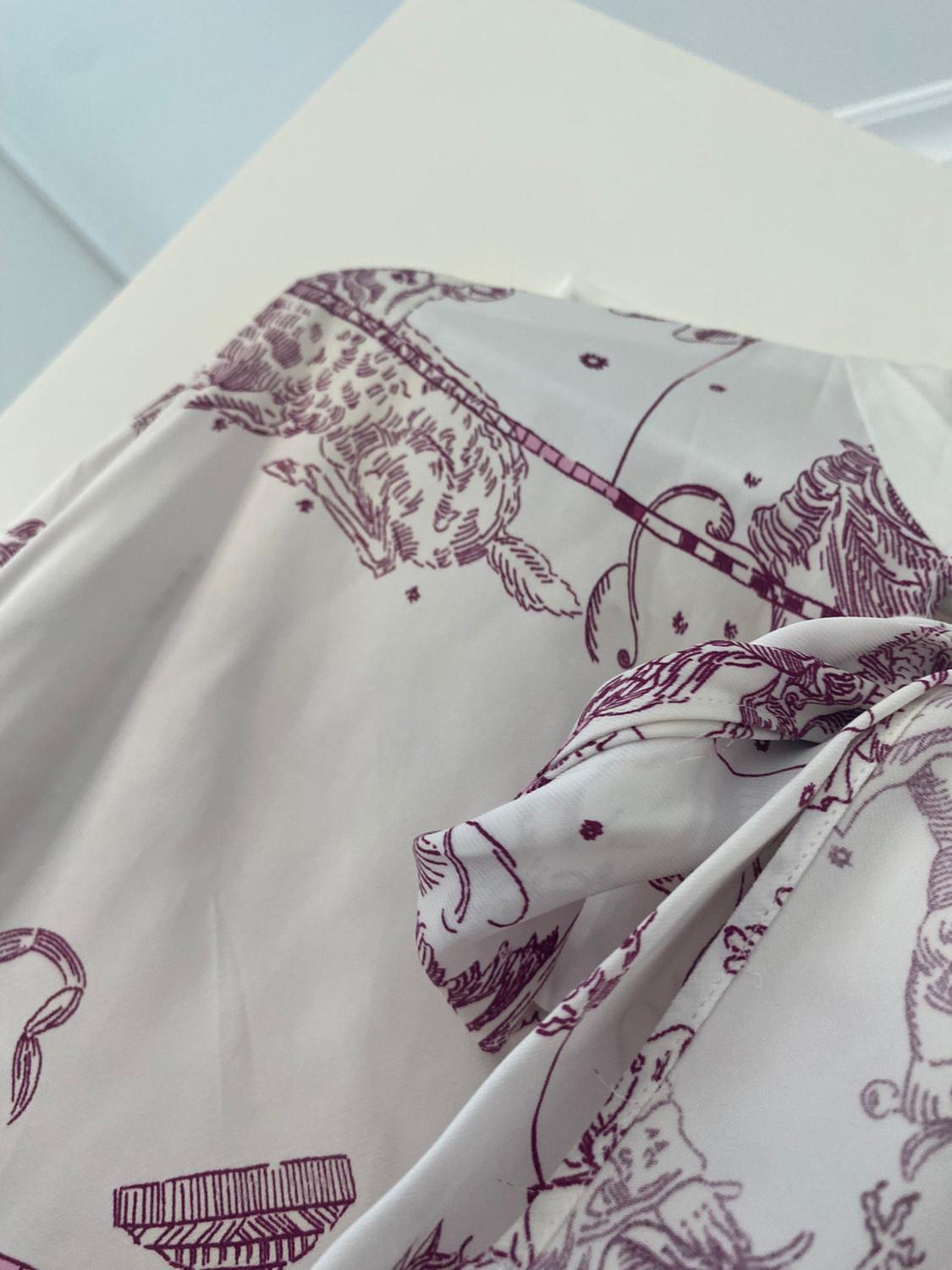 PRINTED SHIRT WITH TIED DETAIL - Image 4