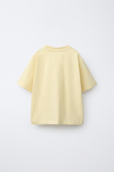 ENSEMBLE T-SHIRT ET BERMUDA À INSCRIPTION - Jaune clair de Zara - Image 2