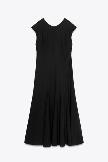 ROBE LONGUE CRÊPE ZW COLLECTION - Noir de Zara - Image 2