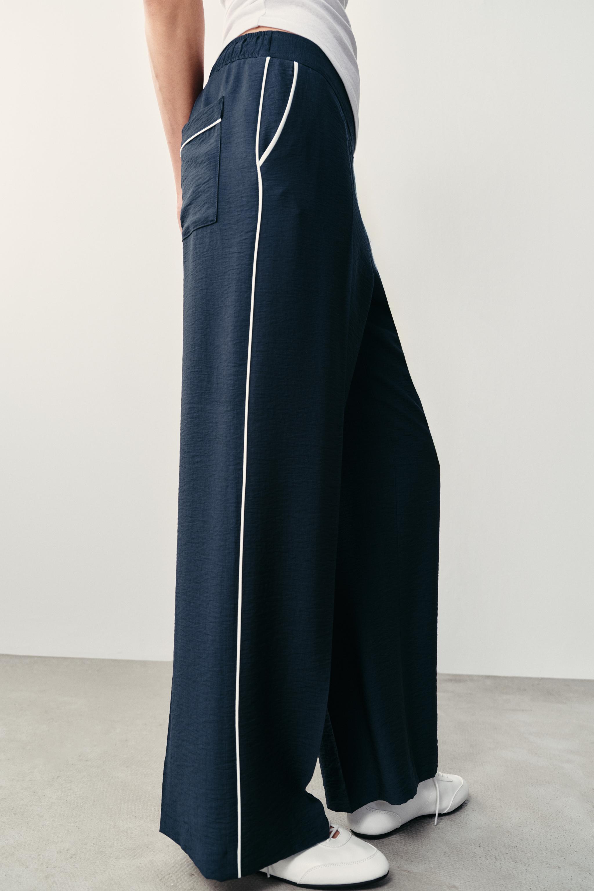 Zara Kontrast Biyeli Pantolon görsel 5
