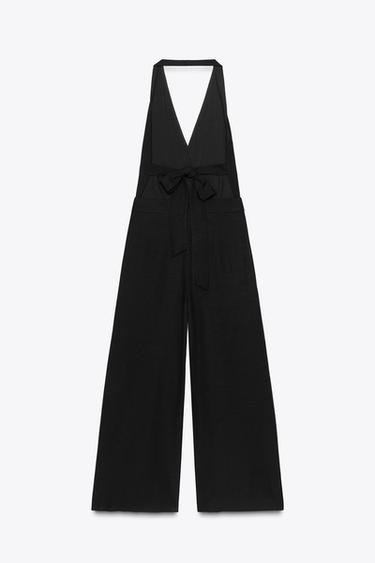 LONG JUMPSUIT WITH OPEN BACK - Black by Zara - Image 5
