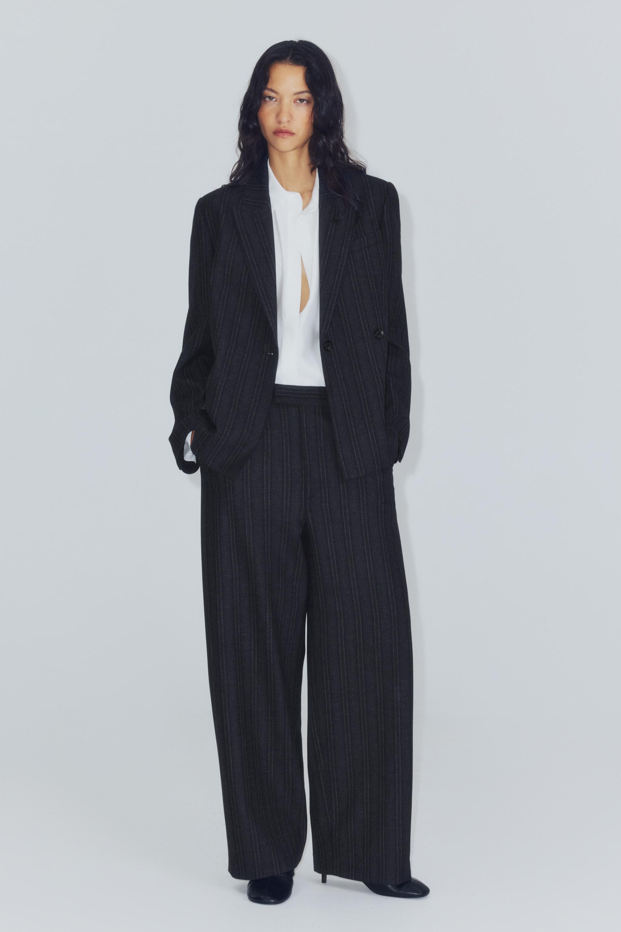 ZW COLLECTION STRIPED STRAIGHT BLAZER