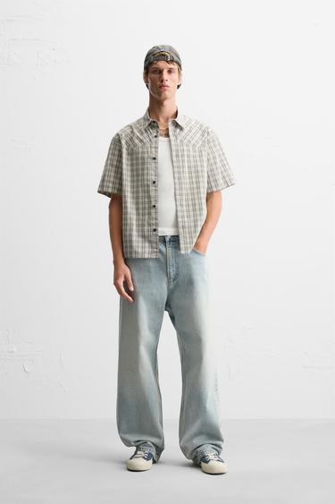 CHEMISE À CARREAUX - Blanc de Zara - Image 0