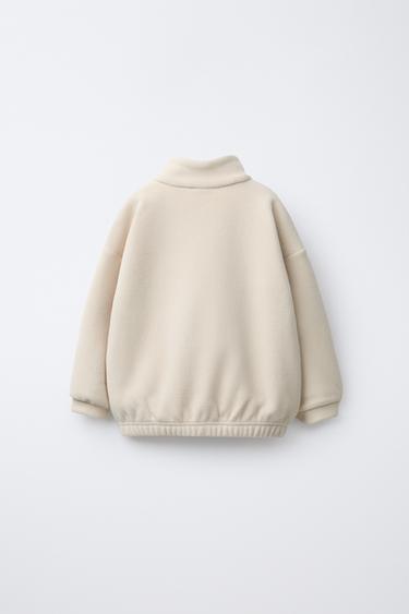 SWEAT POLAIRE ZIPPÉ - Écru moyen de Zara - Image 1