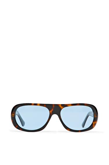 Gafas de sol anchas efecto carey - Azul de Zara