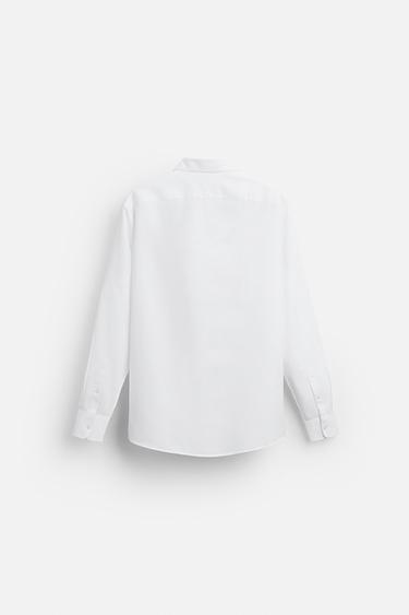 CHEMISE À TEXTURE ENTRETIEN FACILE - Blanc de Zara - Image 6