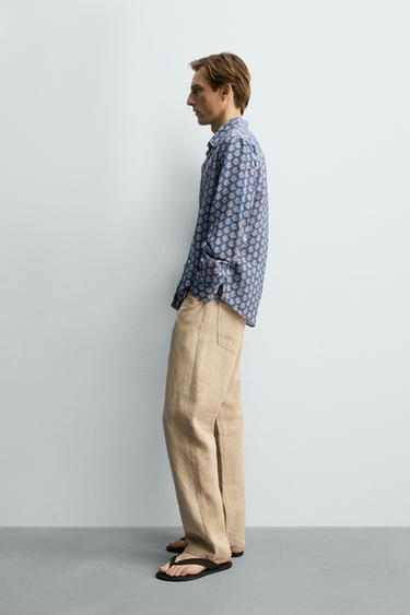 CHEMISE FLUIDE À IMPRIMÉ FLEURI - Bleu moyen de Zara - Image 3