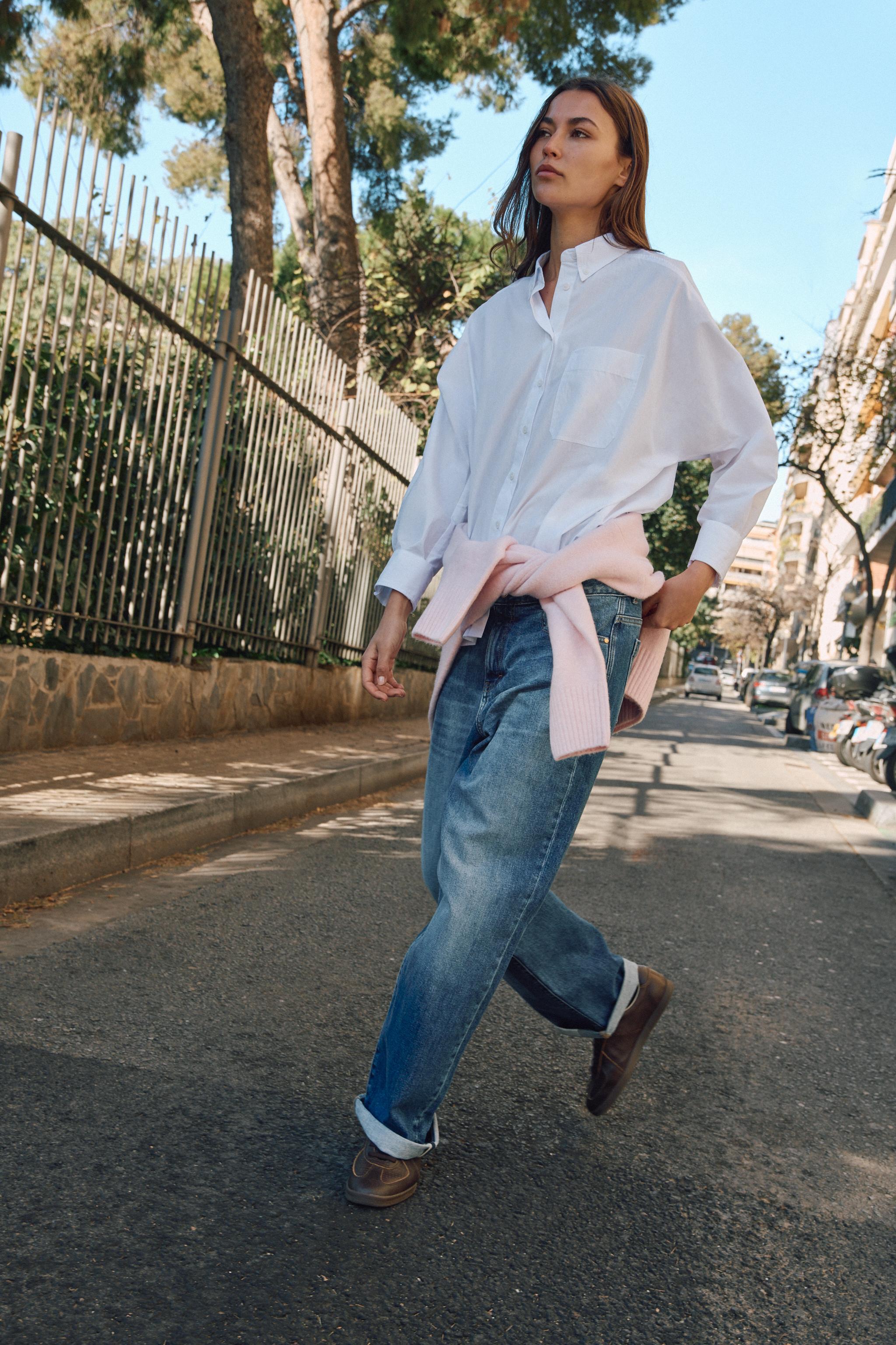 Z.07 リラックスフィットハイウエストアンクル丈デニムパンツ - ブルー