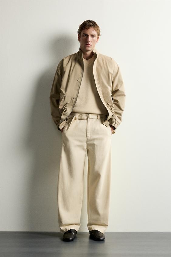 RELAXED FIT PLEATED TROUSERS WITH BELT - Ecru by Zara - Image 0