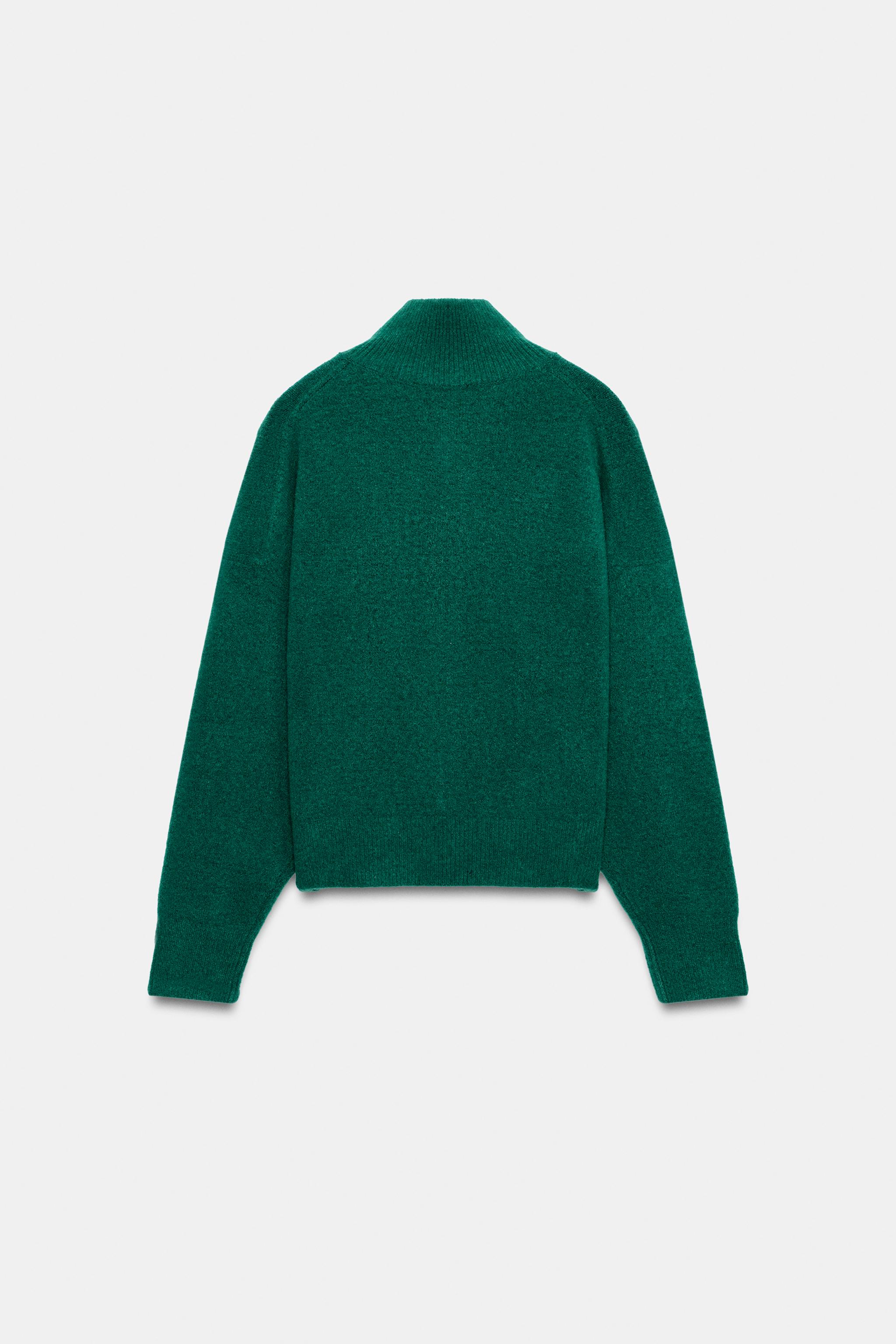 KNIT ZIP-UP JUMPER - Green | ZARA South Africa