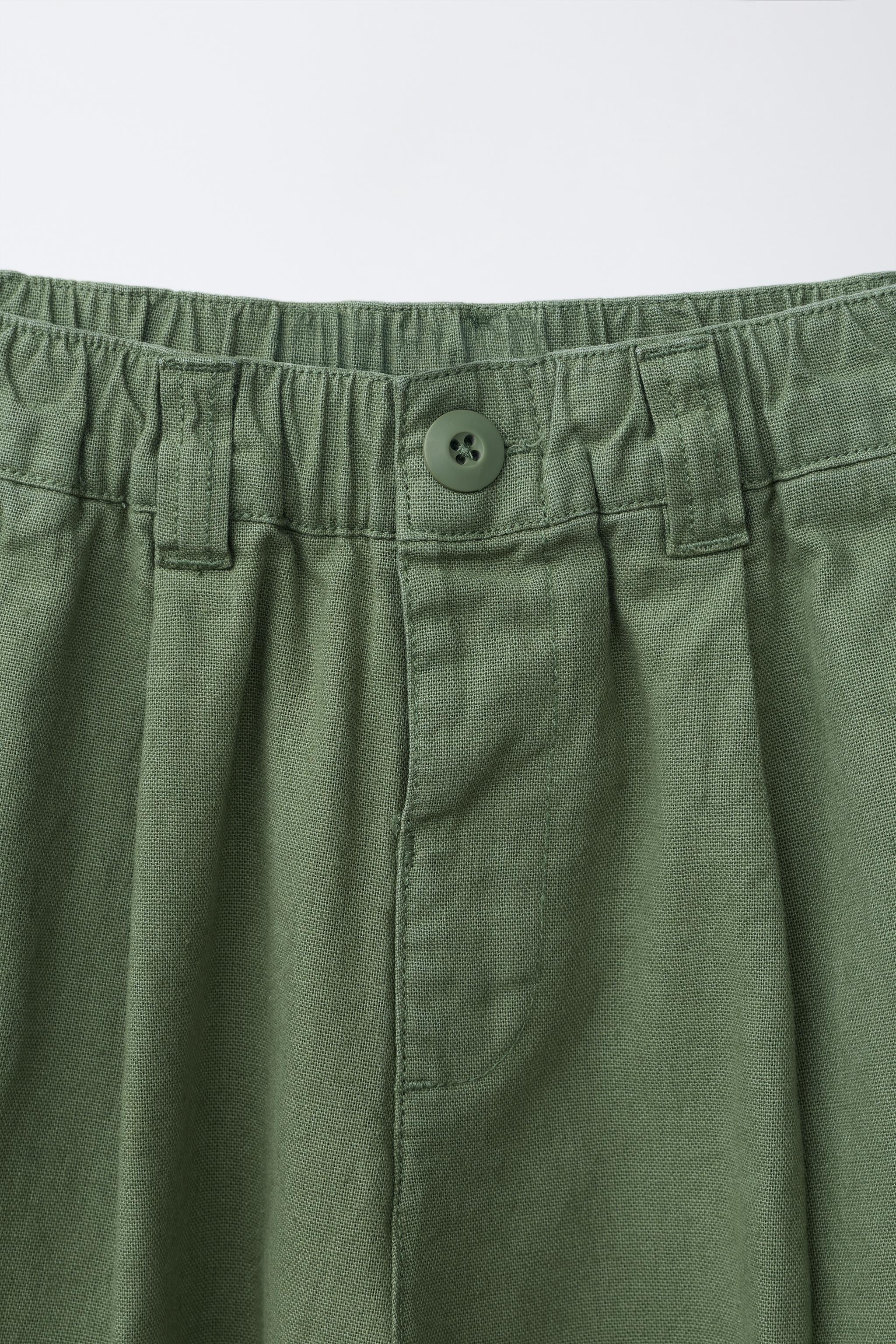 STRAIGHT-LEG COTTON LINEN PANTS