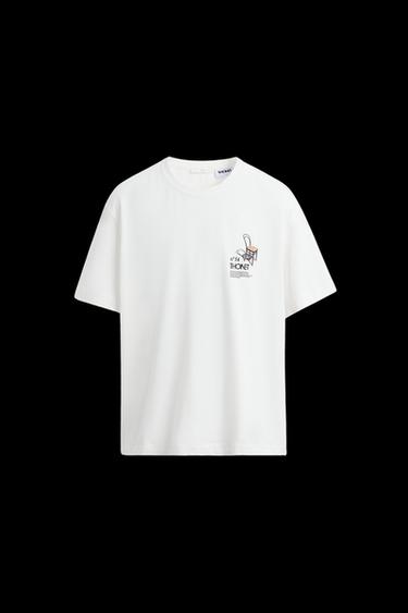THONET GRAPHIC T-SHIRT - Oyster-white by Zara