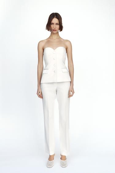 Zara FLARE PANTS - Ecru - Image 0