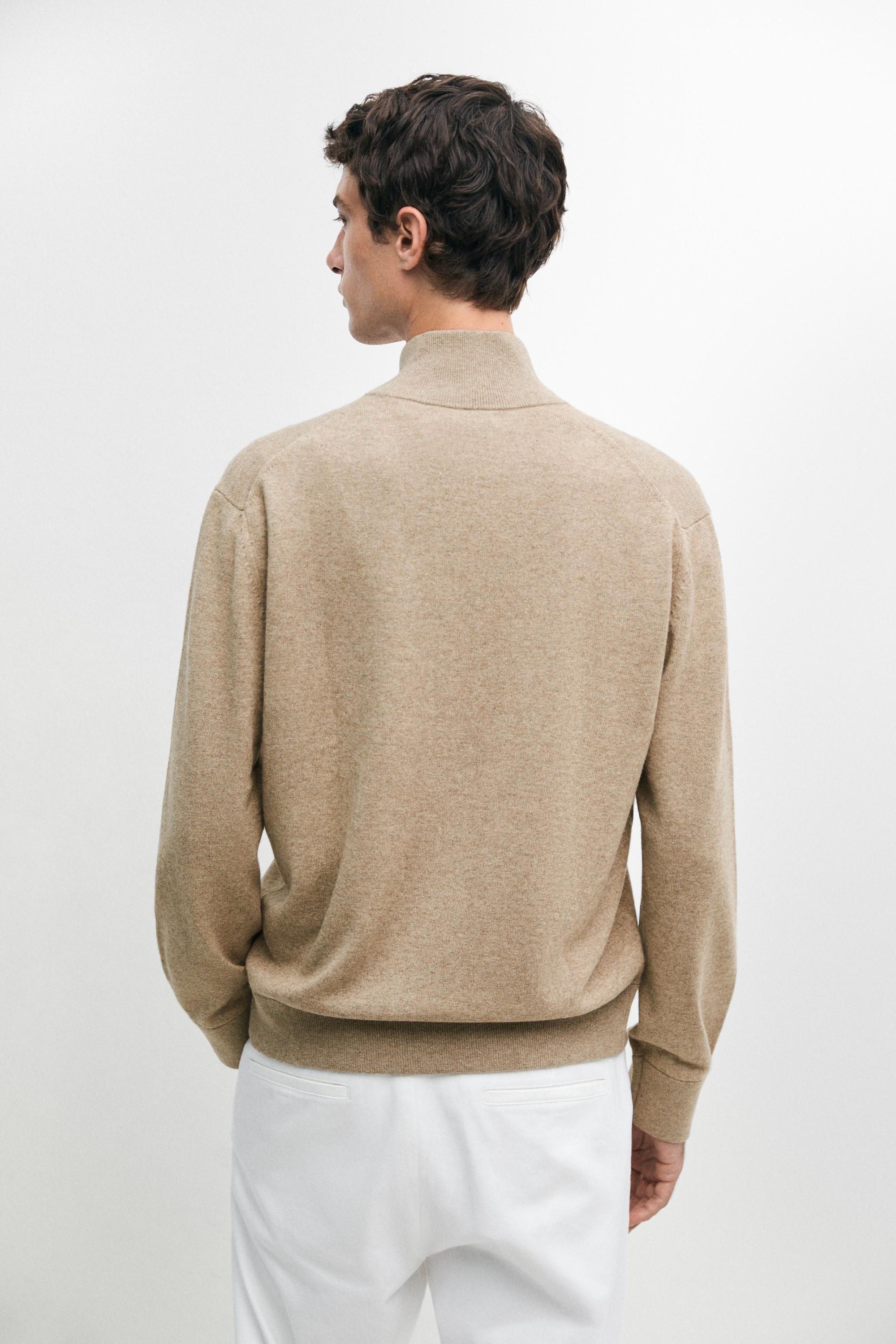 Wool blend cardigan with zip detail