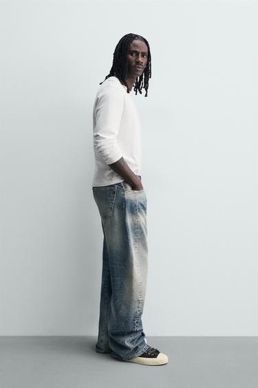 BARREL FIT JEANS WITH TWISTED SEAMS - Blue by Zara - Image 3