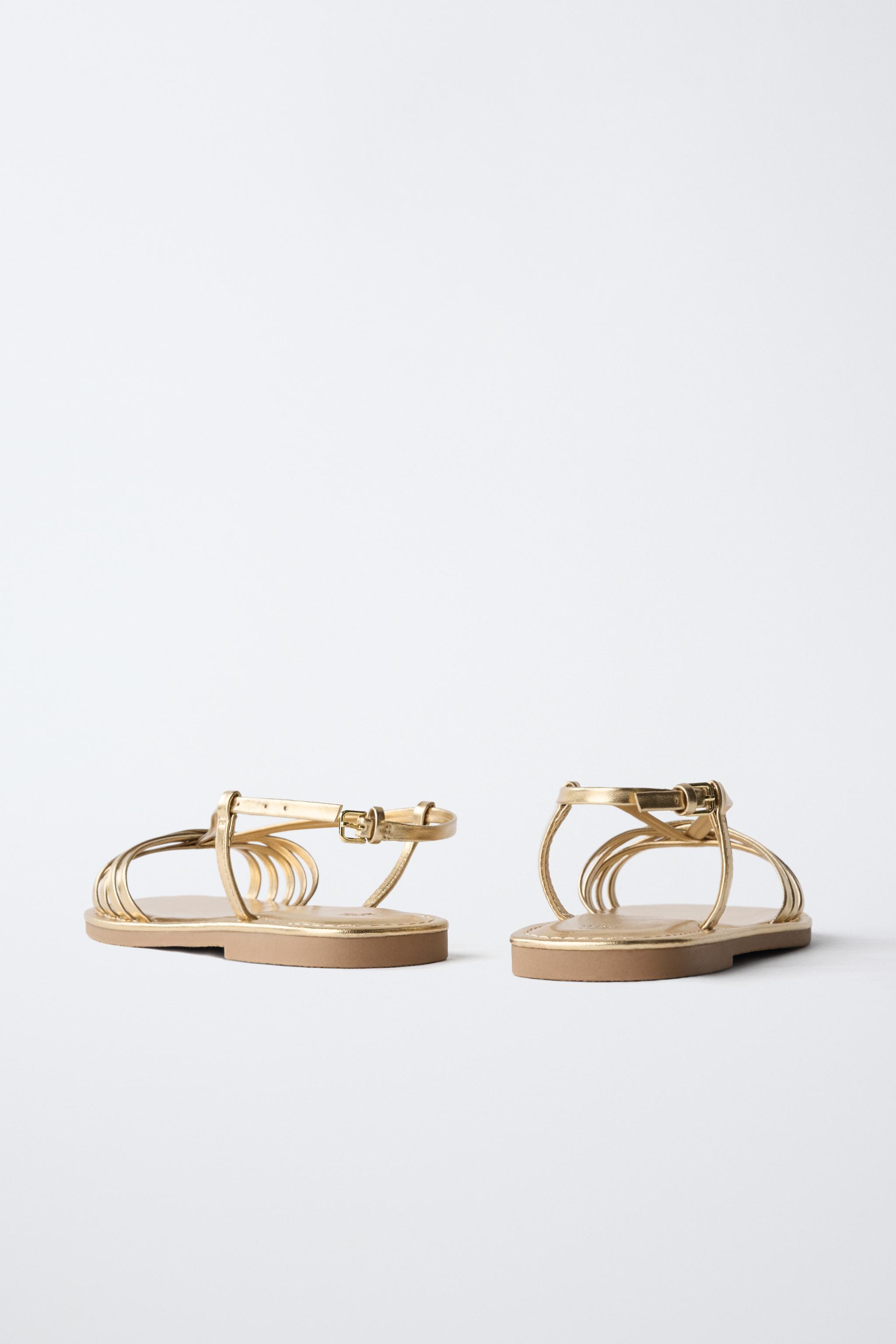 METALLIC STRAP SANDALS