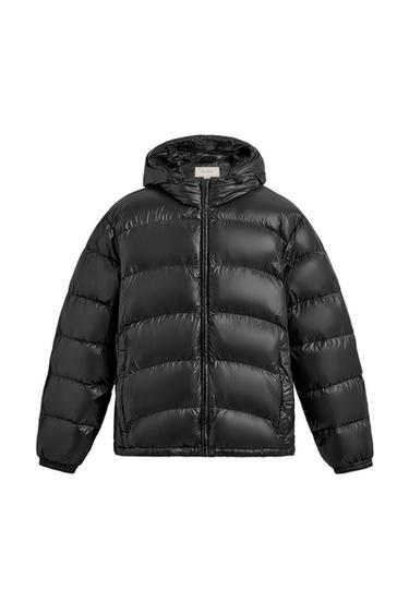 CAZADORA ACOLCHADA 80% PLUMÓN - 20% PLUMA WATER REPELLENT ORIGINS - Carbón de Zara