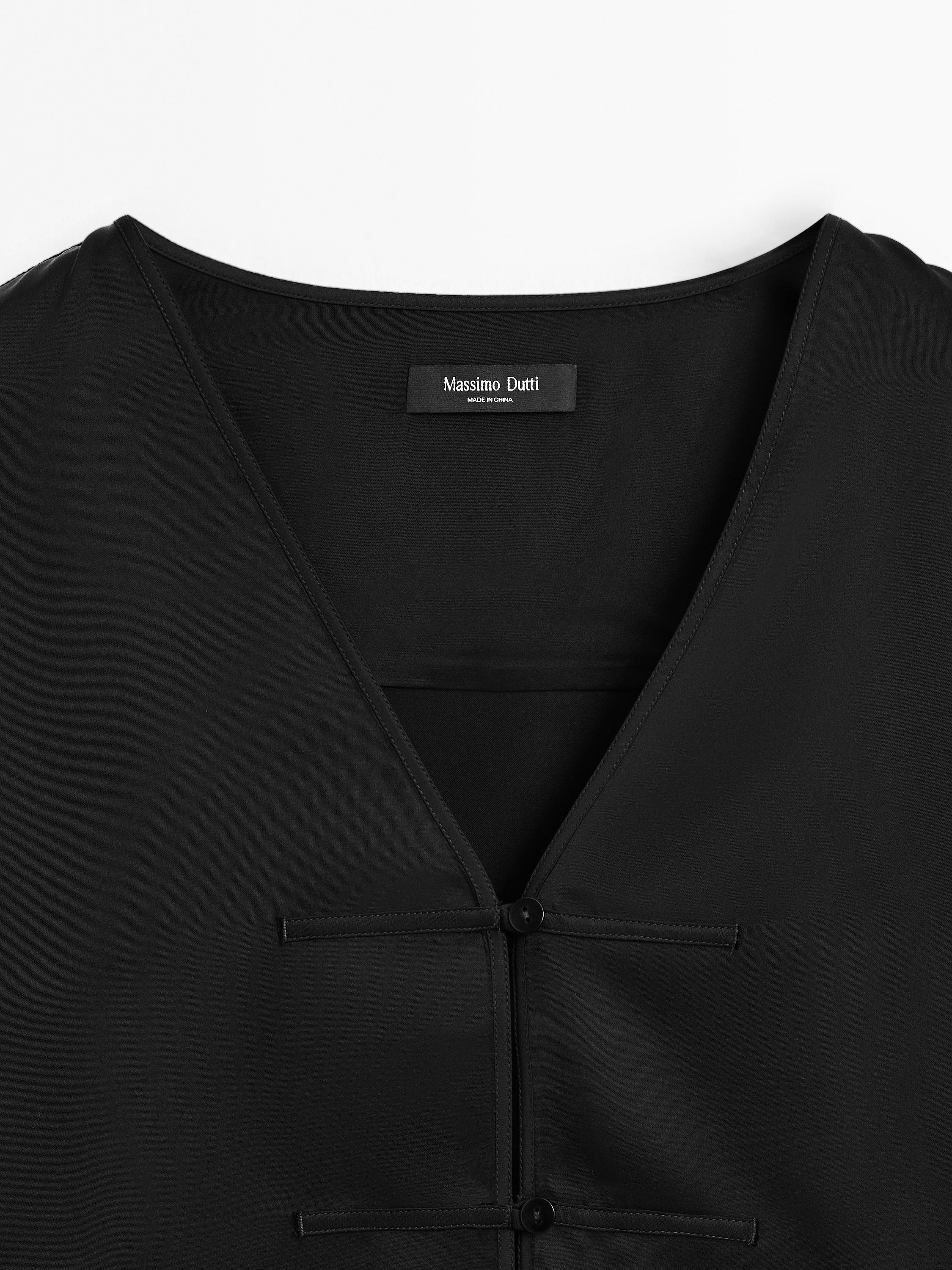 Satin blouse with button detail