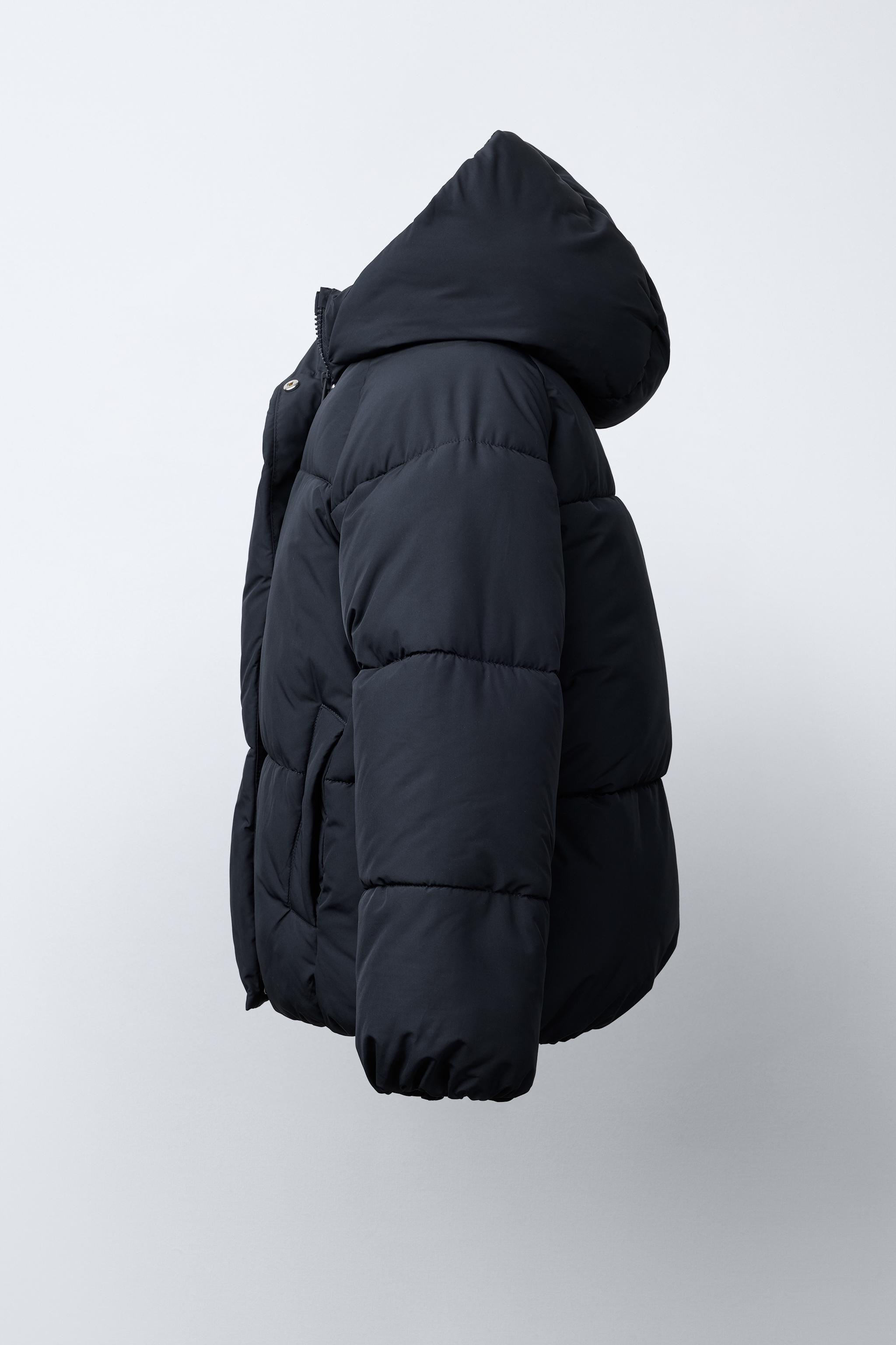 ZARA 黒 フーデットパフジャケット フード付き フーデッド パフジャケット - ブラック | ZARA Japan / 日本