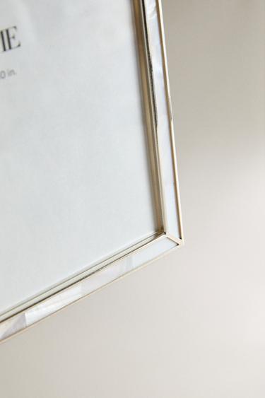 THIN MOTHER-OF-PEARL BORDER PHOTO FRAME — White 2