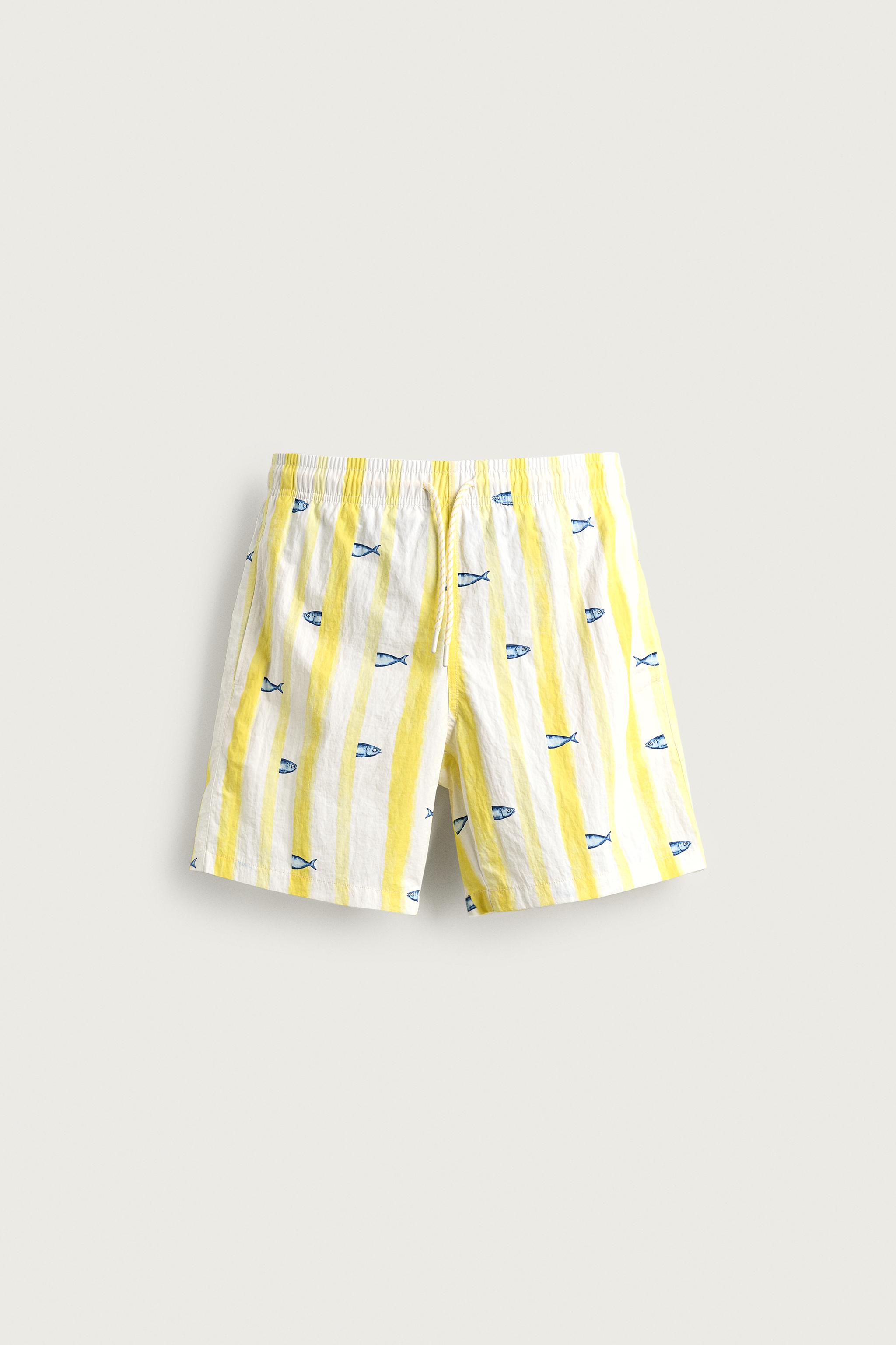 LONG FISH PRINT SWIMSUIT — White