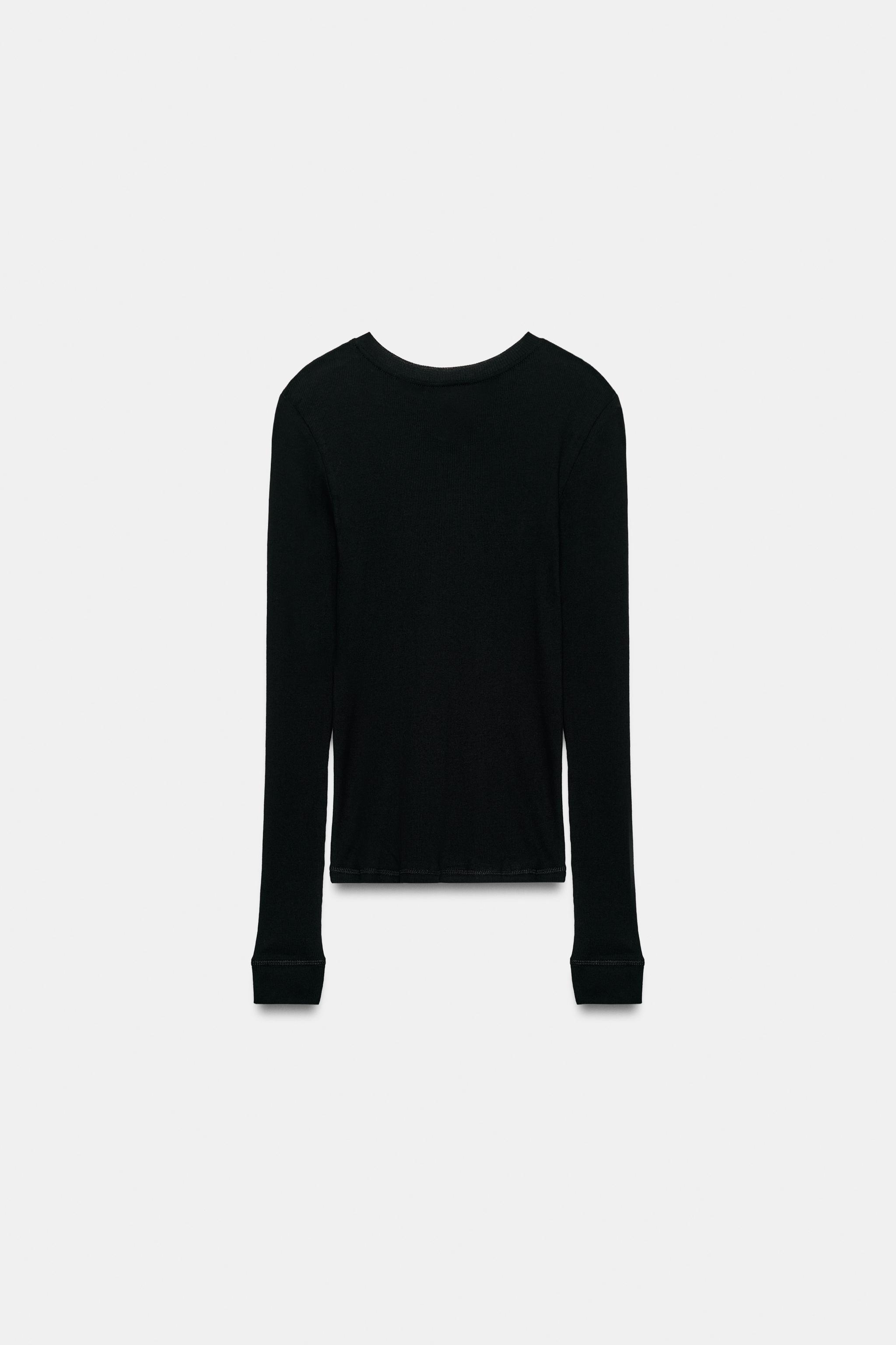 100% COTTON RIBBED T-SHIRT - thumbnail 5