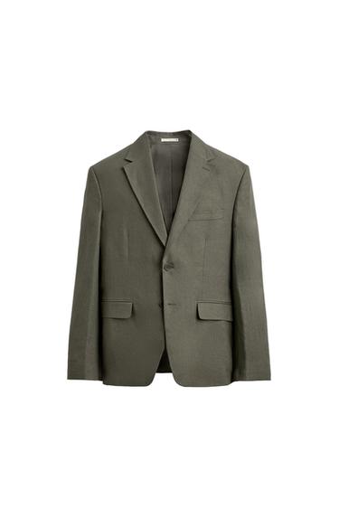 VESTE DE COSTUME 100% LIN - Vert clair de Zara
