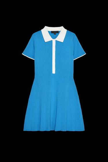 KNIT SHIRT DRESS - Blue by Zara