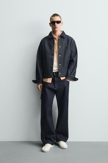 JEANS LOOSE FIT MET BORDUURSEL - Indigo van Zara