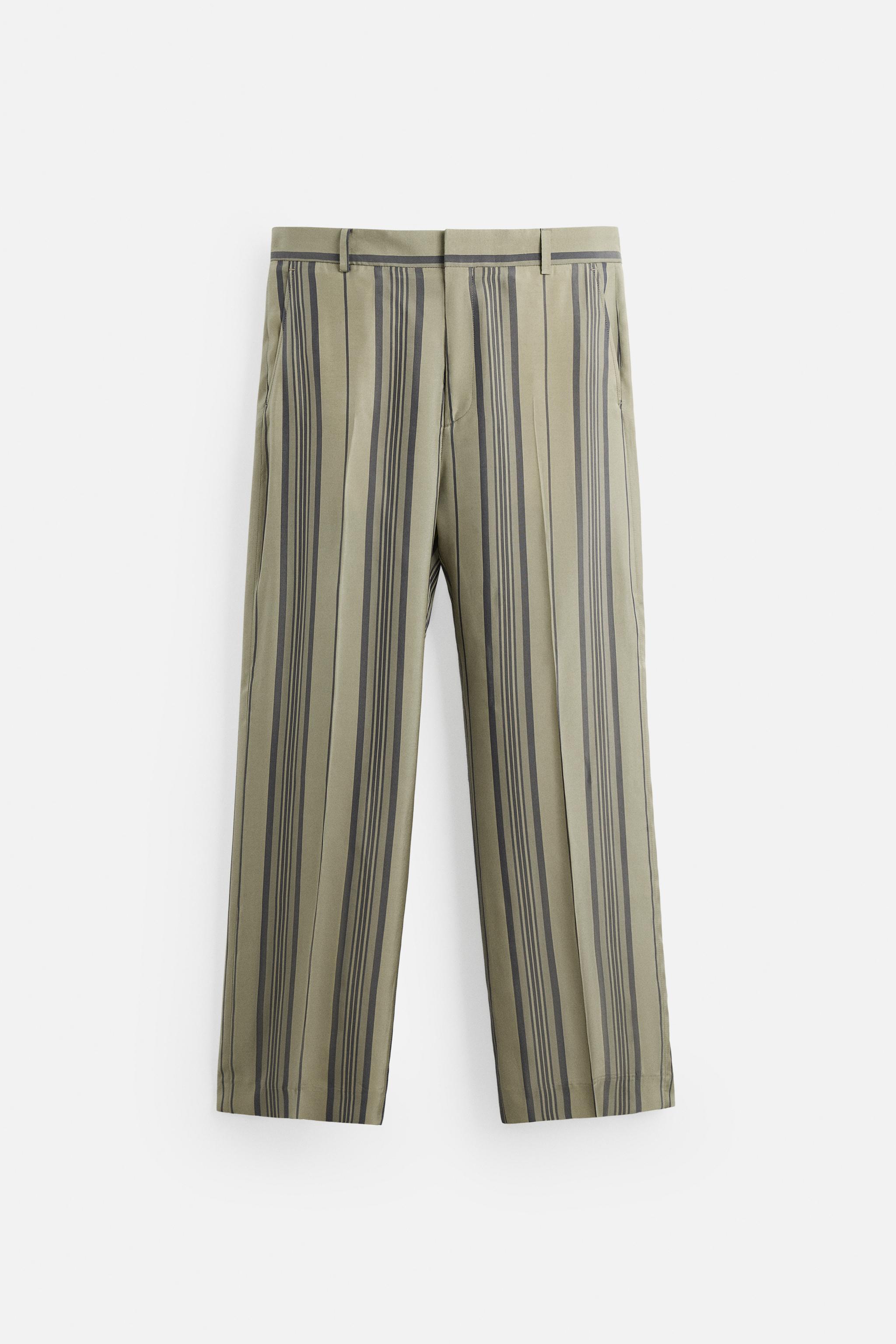 新品タグ付き】ZARA ベルトつきストライプパンツ X MAISON