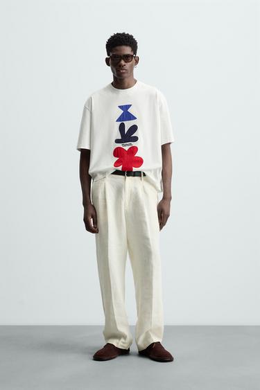 GEOMETRIC PATCH T-SHIRT - White by Zara - Image 0