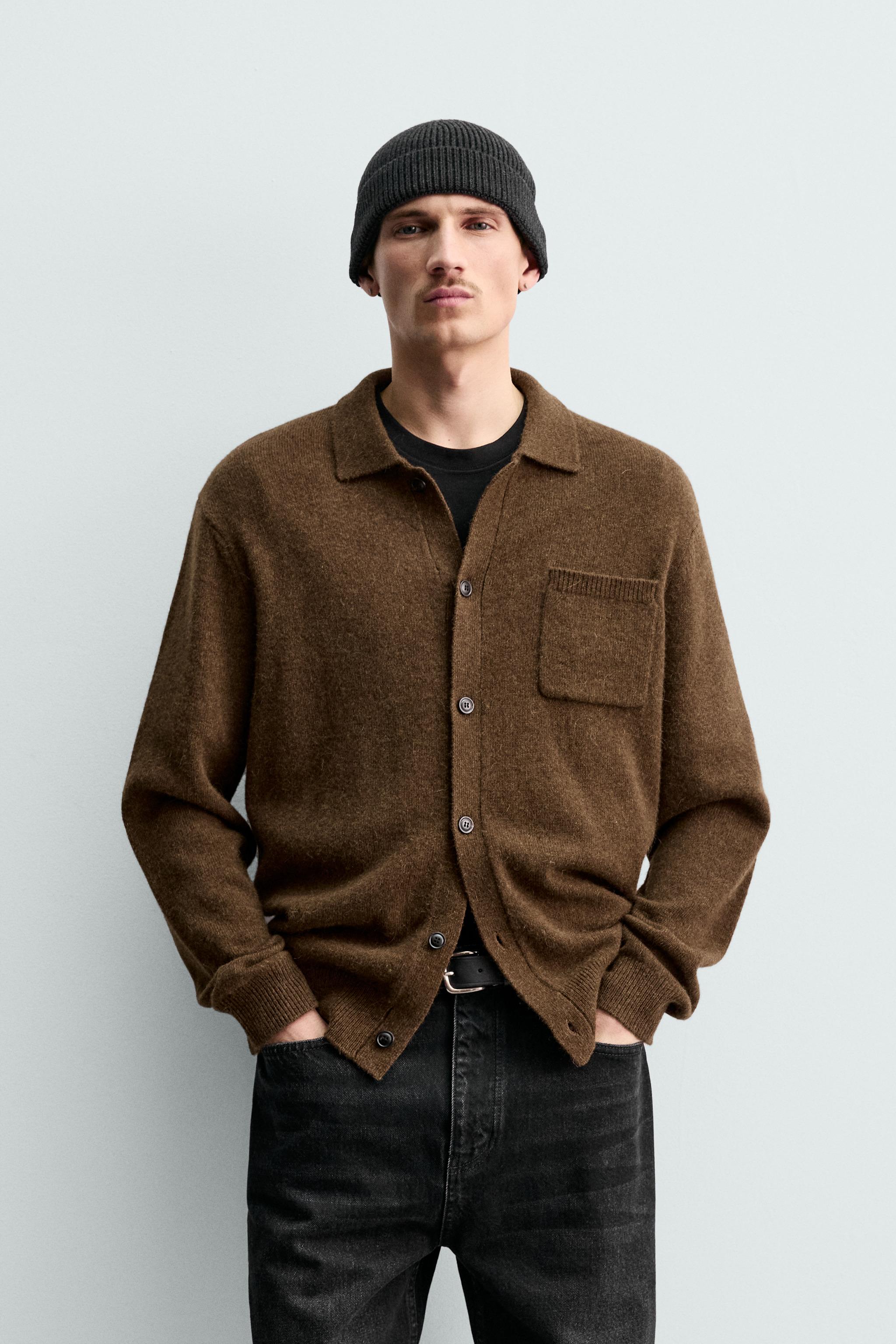 WOOL - ALPACA KNIT OVERSHIRT ORIGINS - Brown | ZARA United States