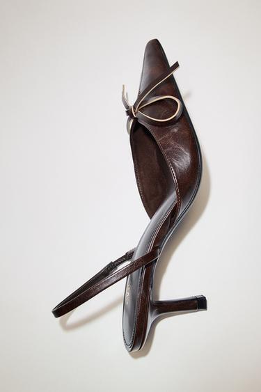 SLINGBACK SHOES WITH BOW - Brown by Zara